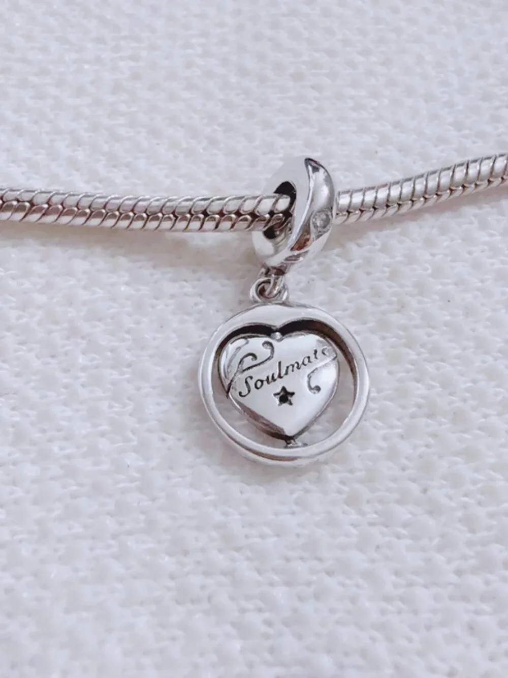 Soulmate Spinning Silver Dangle Charm For Pandora Bracelet Necklace